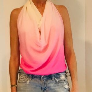 Julie Brown hot pink halter top